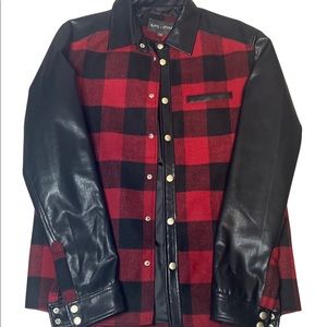 Plaid Real Leather jacket